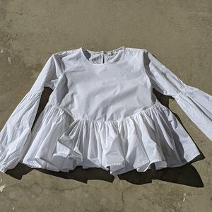 Joie white puff blouse
